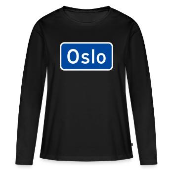 Oslo - T-shirt manches longues Premium bio Femme - noir - Devant - Julia (174cm)