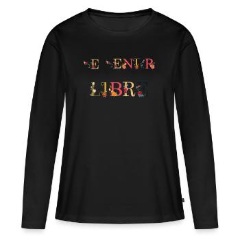 Se Sentir Libre - T-shirt manches longues Premium bio Femme - noir - Devant - Julia (174cm)