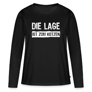 L’emplacement est nul - T-shirt manches longues Premium bio Femme - noir - Devant - Julia (174cm)