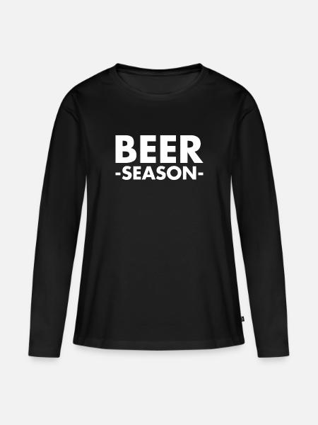 Beer Season - Bier Saison - Frauen Premium Bio Langarmshirt - Schwarz