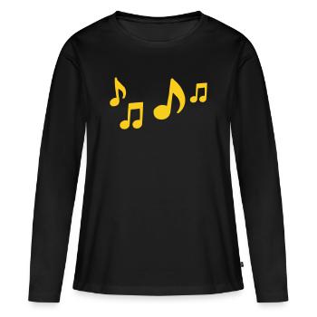 Contraste des notes jaunes - T-shirt manches longues Premium bio Femme - noir - Devant - Julia (174cm)