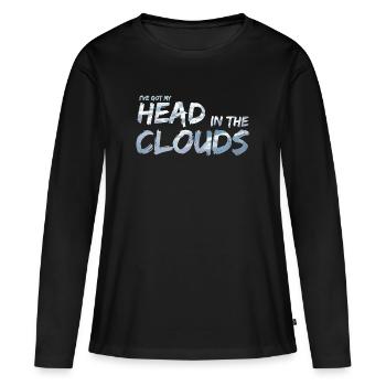 Head in the Clouds von Tagträumern - Frauen Premium Bio Langarmshirt - Schwarz - Vorne - Julia (174cm)