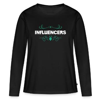 Influencer Style Ornament - Women's Premium Organic Long Sleeve Shirt - black - Front - Julia (174cm)