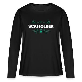 SCAFFOLDER Vintage Ornament Style - Women's Premium Organic Long Sleeve Shirt - black - Front - Julia (174cm)