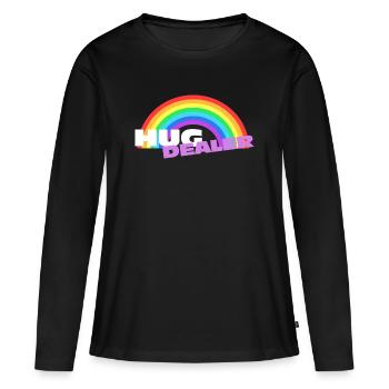 Hug Dealer Stickers: Colorful Rainbow Design - Women's Premium Organic Long Sleeve Shirt - black - Front - Julia (174cm)