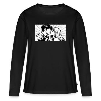 L’amour en mouvement - T-shirt manches longues Premium bio Femme - noir - Devant - Julia (174cm)