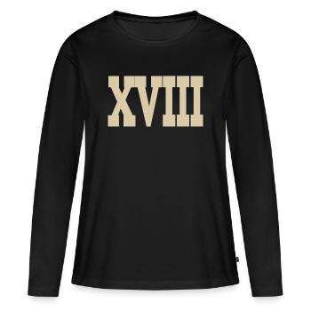 Römische Zahlen - Frauen Premium Bio Langarmshirt - Schwarz - Vorne - Julia (174cm)