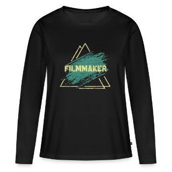 Caméraman cinéaste - T-shirt manches longues Premium bio Femme - noir - Devant - Julia (174cm)