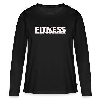 fitness extrem sport - Frauen Premium Bio Langarmshirt - Schwarz - Vorne - Julia (174cm)