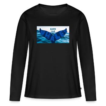 Save the whales - Frauen Premium Bio Langarmshirt - Schwarz - Vorne - Julia (174cm)