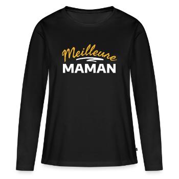 Vividly Colored Maternal Expression Design - Women's Premium Organic Long Sleeve Shirt - black - Front - Julia (174cm)