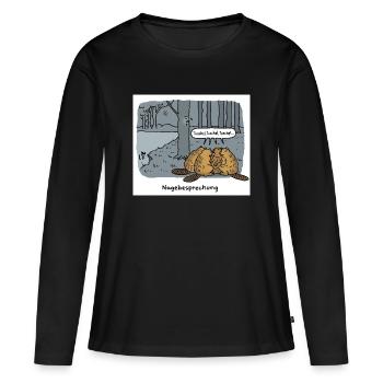 Capture d’écran 20241122 183047 Facebook 2 - T-shirt manches longues Premium bio Femme - noir - Devant - Julia (174cm)