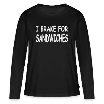 Sandwichs - T-shirt manches longues Premium bio Femme - noir - Devant - Julia (174cm)