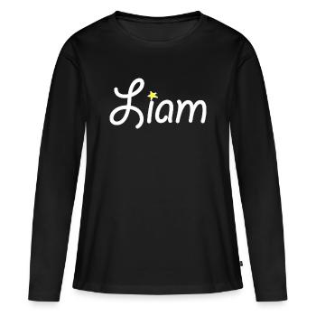 Liam - T-shirt manches longues Premium bio Femme - noir - Devant - Julia (174cm)