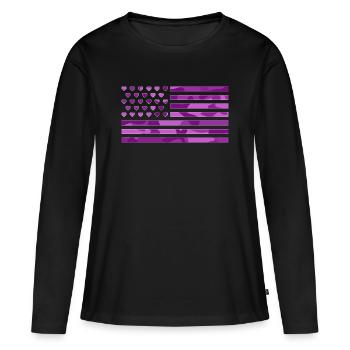 lovearmy - T-shirt manches longues Premium bio Femme - noir - Devant - Julia (174cm)