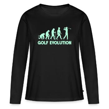 Golf Evolution Silhouettes - T-shirt manches longues Premium bio Femme - noir - Devant - Julia (174cm)