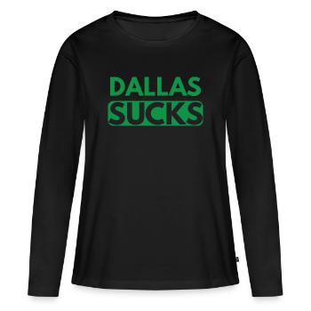 Dallas - Frauen Premium Bio Langarmshirt - Schwarz - Vorne - Julia (174cm)