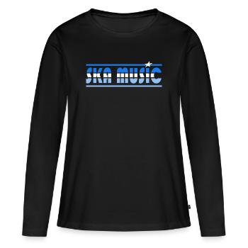 Musique Ska Rétro - T-shirt manches longues Premium bio Femme - noir - Devant - Julia (174cm)