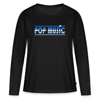 Pop Musique Rétro - T-shirt manches longues Premium bio Femme - noir - Devant - Julia (174cm)