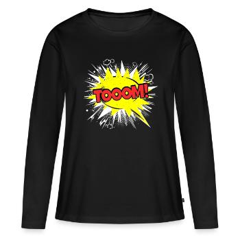 Tom Nom drôle bulle de dialogue Tooom ! - T-shirt manches longues Premium bio Femme - noir - Devant - Julia (174cm)