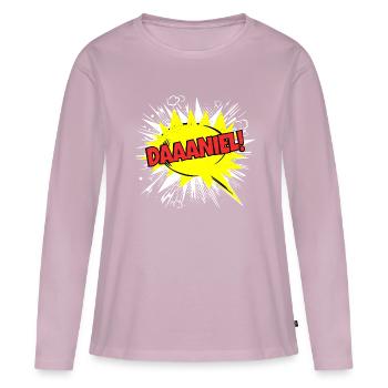 Danie Name Lustige Sprechblase Daaaniel! - Frauen Premium Bio Langarmshirt - Altrosa - Vorne - Julia (174cm)