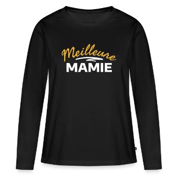 Liebesbotschaft für Oma im eleganten Stil - Frauen Premium Bio Langarmshirt - Schwarz - Vorne - Julia (174cm)