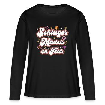 Schlager Mädels On Tour Schlager Party Team - Frauen Premium Bio Langarmshirt - Schwarz - Vorne - Julia (174cm)
