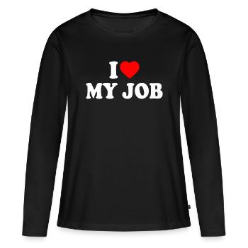 I love my job - T-shirt manches longues Premium bio Femme - noir - Devant - Julia (174cm)