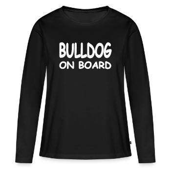Bouledogue - T-shirt manches longues Premium bio Femme - noir - Devant - Julia (174cm)