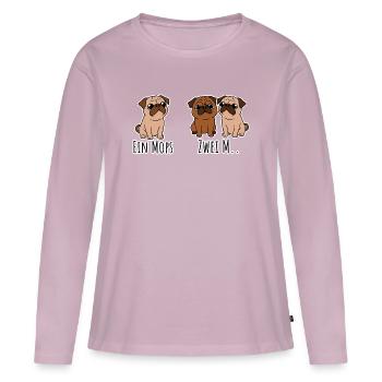 One pug - two M? Yes, what exactly? funny dogs! - Women's Premium Organic Long Sleeve Shirt - dusky pink - Front - Julia (174cm)