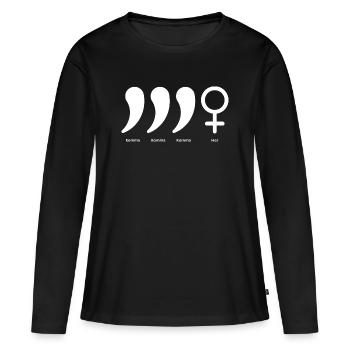 KOMMA KOMMA KOMMA HER – JGA PARTY MALLE DESIGN - Frauen Premium Bio Langarmshirt - Schwarz - Vorne - Julia (174cm)