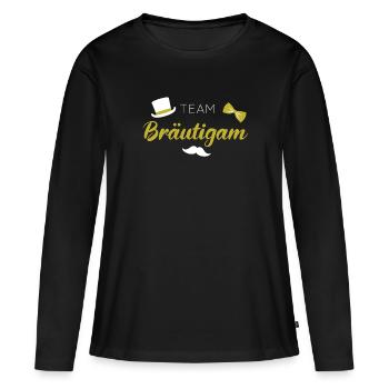 Team Bräutigam - Frauen Premium Bio Langarmshirt - Schwarz - Vorne - Julia (174cm)
