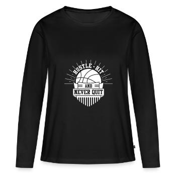 Basketball Basketball Basketball - Frauen Premium Bio Langarmshirt - Schwarz - Vorne - Julia (174cm)