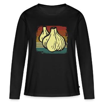 Ail - T-shirt manches longues Premium bio Femme - noir - Devant - Julia (174cm)