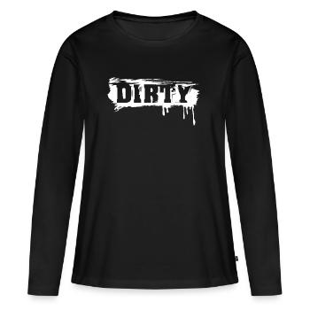 Badty Brush Lettering Graffiti Used Look - T-shirt manches longues Premium bio Femme - noir - Devant - Julia (174cm)