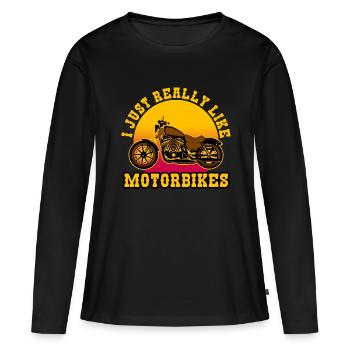 I Just Really Like Motorbikes - Women's Premium Organic Long Sleeve Shirt - black - Front - Julia (174cm)