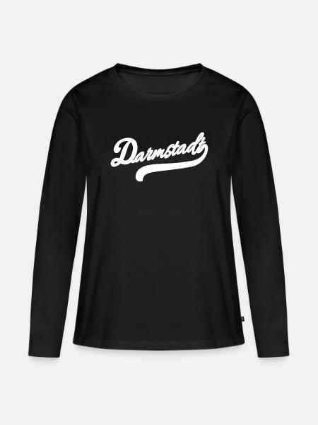 Darmstadt Retro - Frauen Premium Bio Langarmshirt - Schwarz