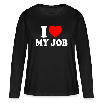 I love my job - T-shirt manches longues Premium bio Femme - noir - Devant - Julia (174cm)