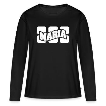 Maria - T-shirt manches longues Premium bio Femme - noir - Devant - Julia (174cm)
