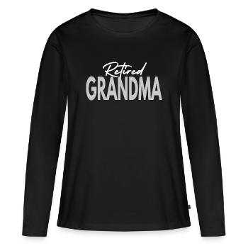Oma im Ruhestand - Frauen Premium Bio Langarmshirt - Schwarz - Vorne - Julia (174cm)