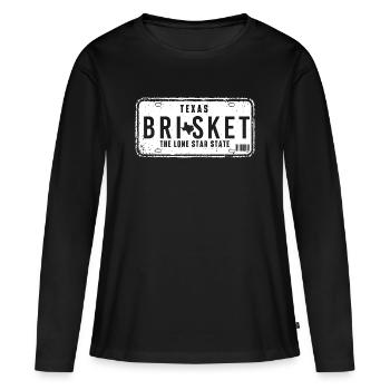 Texas Brisket Lone Star BBQ Pitmaster - Frauen Premium Bio Langarmshirt - Schwarz - Vorne - Julia (174cm)