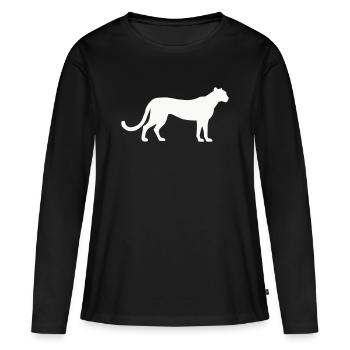 gepard_silhouette_1 - T-shirt manches longues Premium bio Femme - noir - Devant - Julia (174cm)