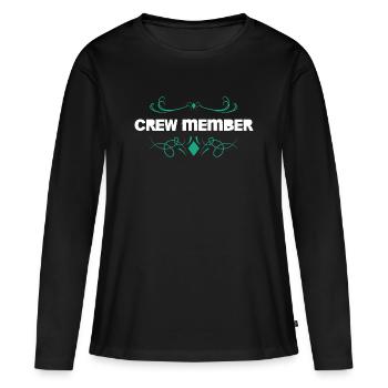 Flair d’ornement pour membres d’équipage - T-shirt manches longues Premium bio Femme - noir - Devant - Julia (174cm)