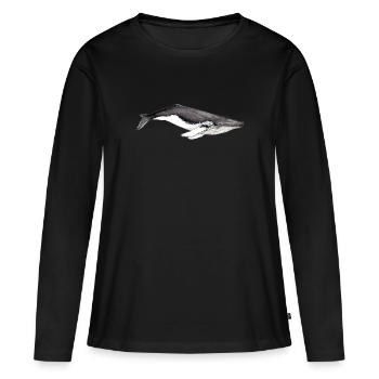Yubarta - Baleine à bosse - Buckelwal - Frauen Premium Bio Langarmshirt - Schwarz - Vorne - Julia (174cm)