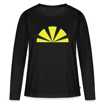 Sonnenstrahl, Halbkreis als Japan Sonnenstrahl - Frauen Premium Bio Langarmshirt - Schwarz - Vorne - Julia (174cm)