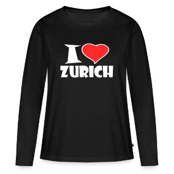 Zurich - Women's Premium Organic Long Sleeve Shirt - black - Front - Julia (174cm)