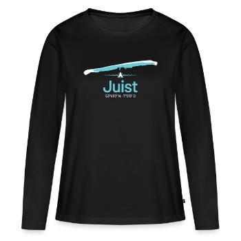 Juist | Carte de conception - T-shirt manches longues Premium bio Femme - noir - Devant - Julia (174cm)
