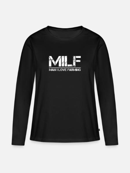 Funny Farm: Man I Love Farming - Women's Premium Organic Long Sleeve Shirt - black