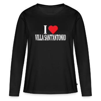 t-shirt Io amo Villa Sant’Antonio Sardaigne - T-shirt manches longues Premium bio Femme - noir - Devant - Julia (174cm)