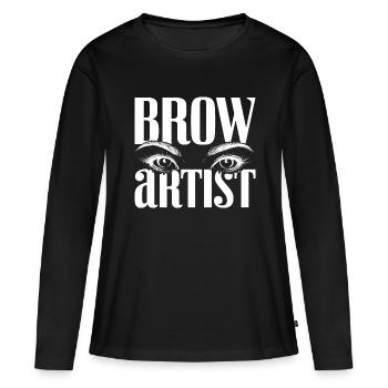 Sourcils Esthéticienne Cadeau Sourcils Artiste - T-shirt manches longues Premium bio Femme - noir - Devant - Julia (174cm)